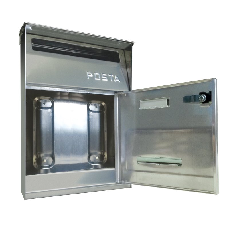 Cassetta per posta "Serie effe T Evo" in acciaio inox, da esterno, con tetto apribile