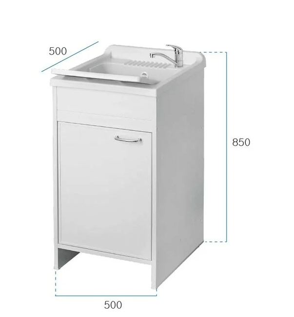 Mobile lavatoio anta singola "Top Line" con vasca stampata