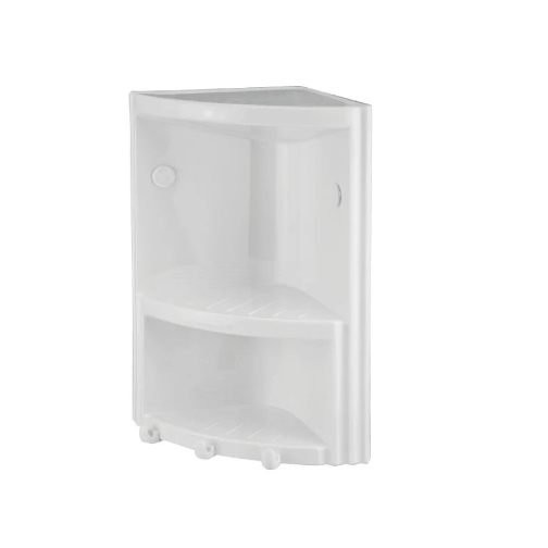 Angolare per doccia a doppio ripiano in plastica resistente