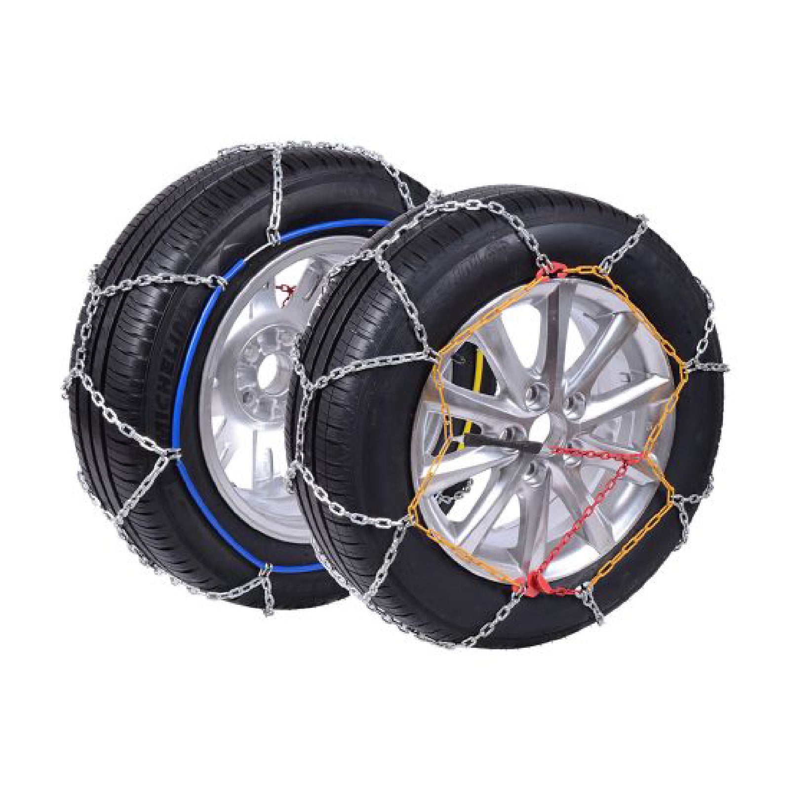 Catene da neve per ruote a rombo per omologazione con maniglie di riparazione