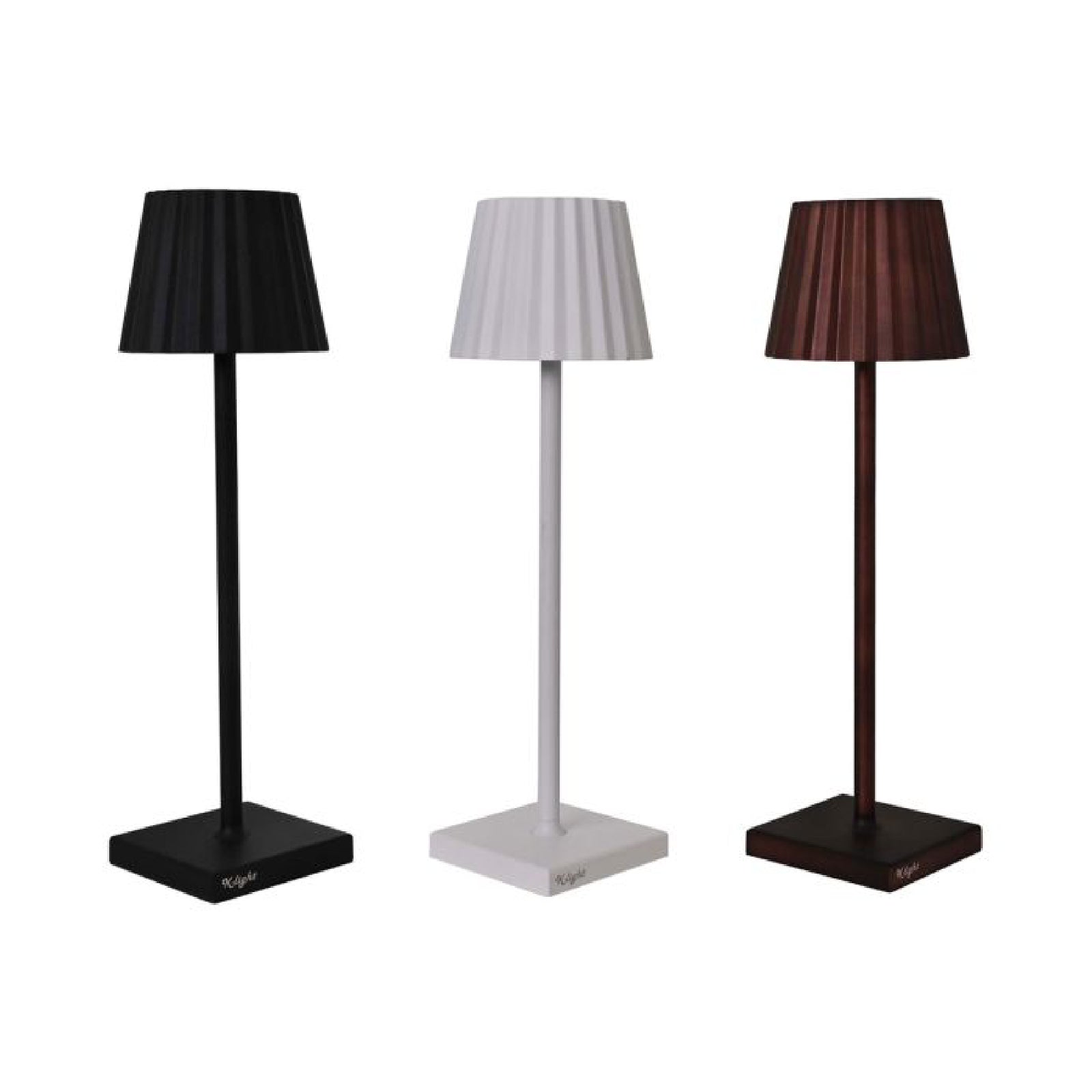 Lampada da tavolo ricaricabile 'K-LIGHT' con corpo in alluminio, base in gomma
