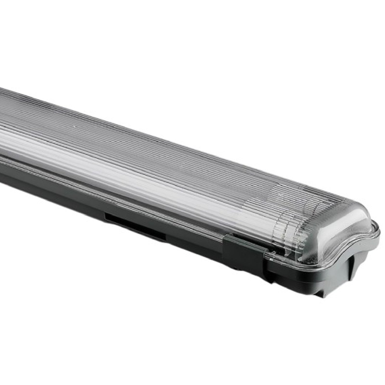 Plafoniera VTAC doppio tubo led in materiale plastico bianco con copertura opaca