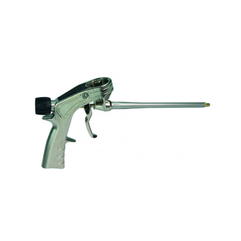 Pistola per schiuma poliuretanica "A/218" corpo in alluminio nichelato e adattatore universale