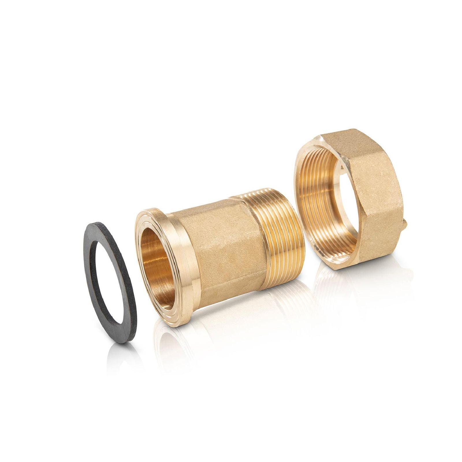 Raccordo per contatori di acqua con dado e codolo in ottone