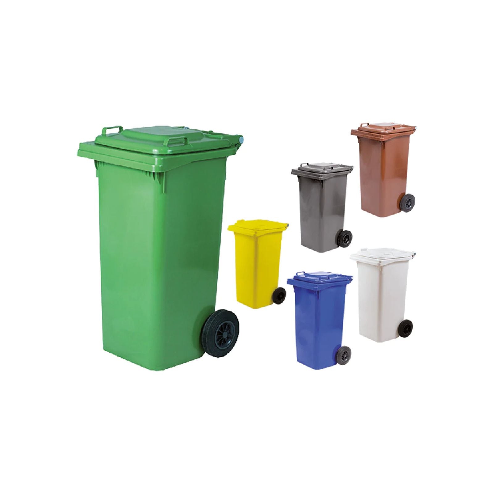 Bidone per la raccolta differenziata di immondizia con ruote