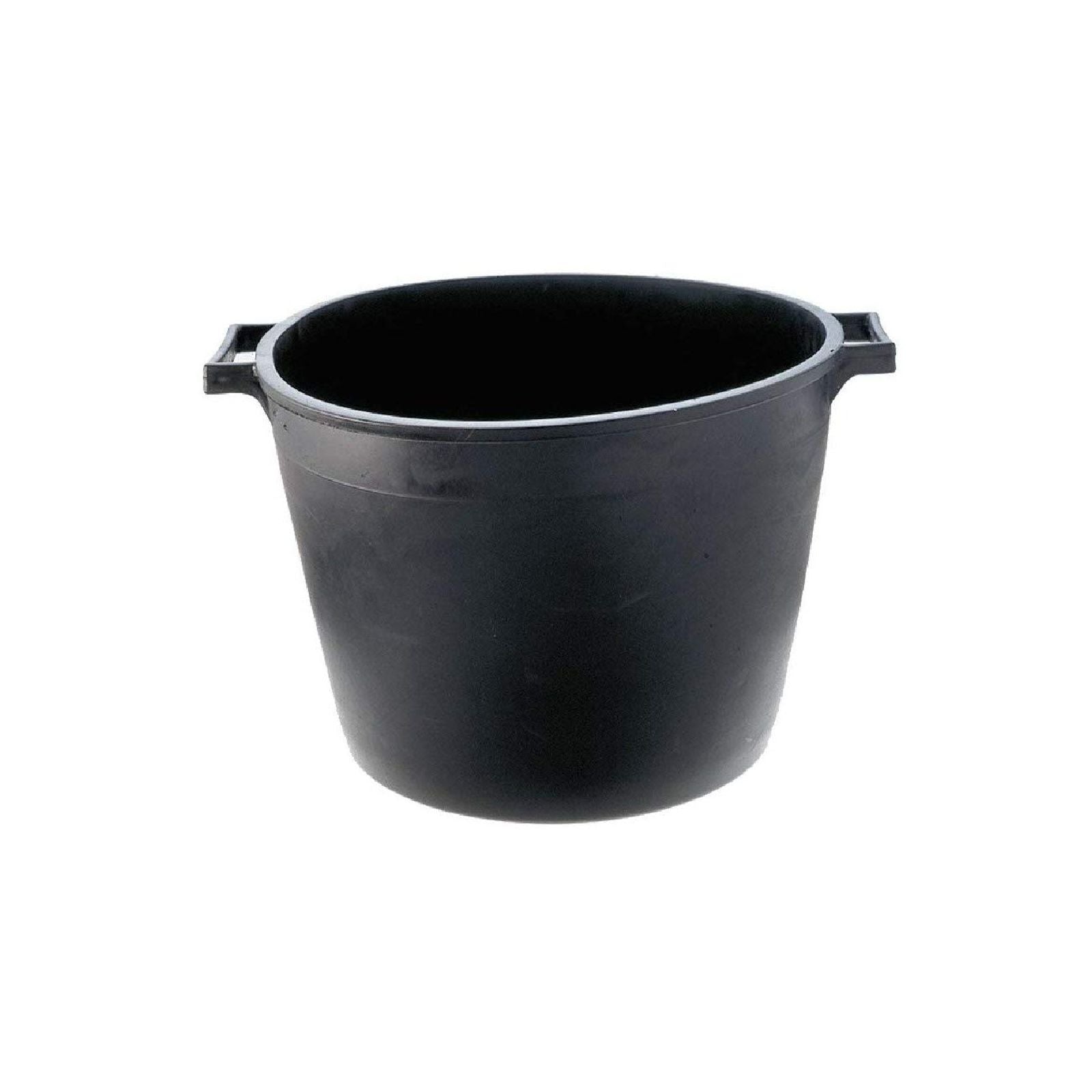 Mastellotto tondo in materiale plastico nero con manici