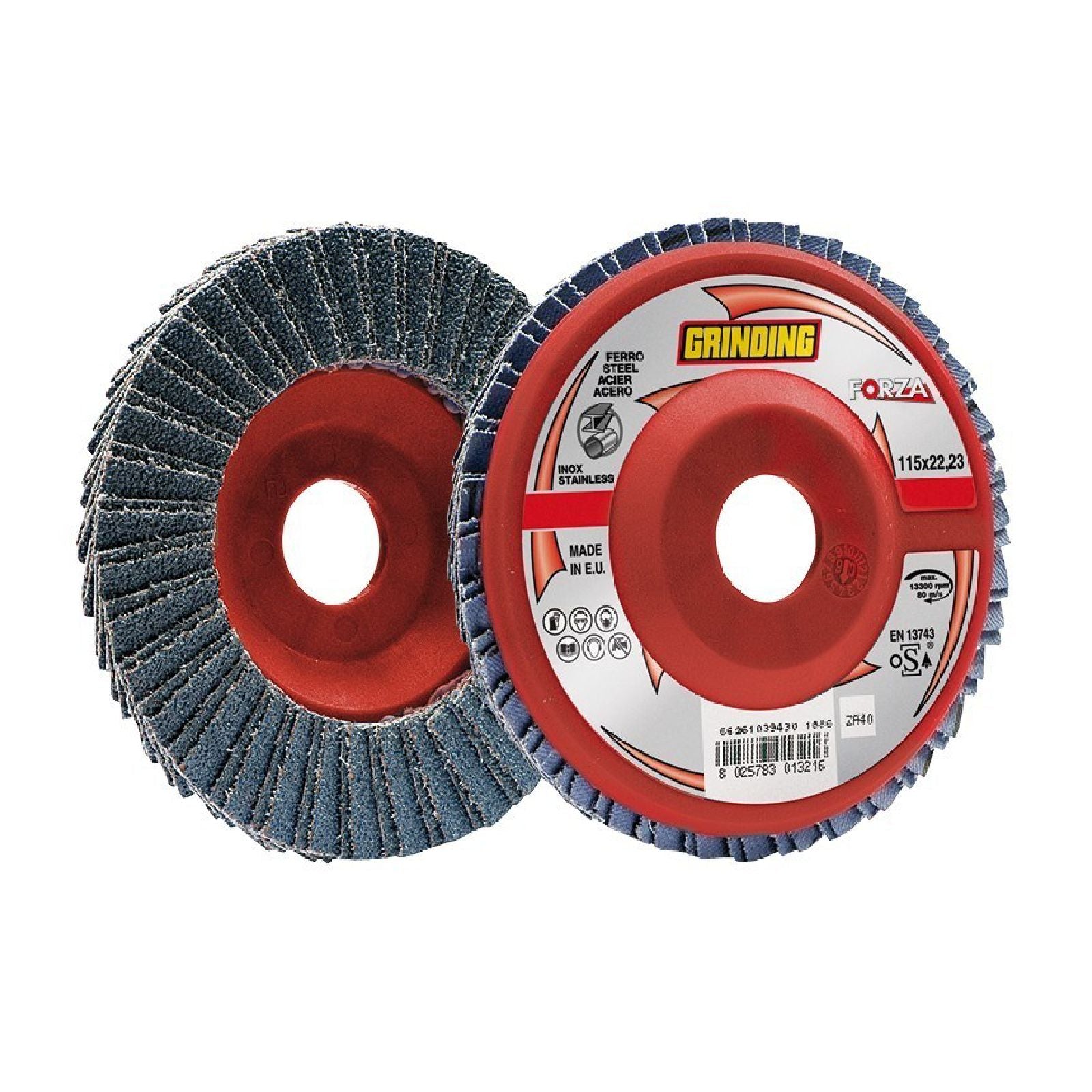 Disco lamellare "Forza" abrasivo per acciaio inox con supporto in nylon