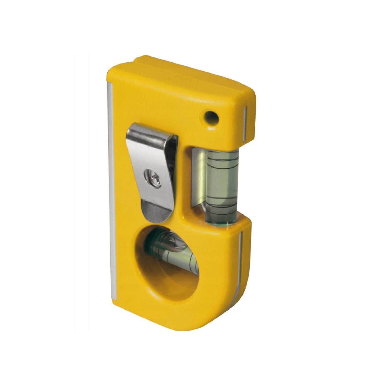 Livella magnetica tascabile a due bolle realizzata in materiale sintetico resistente