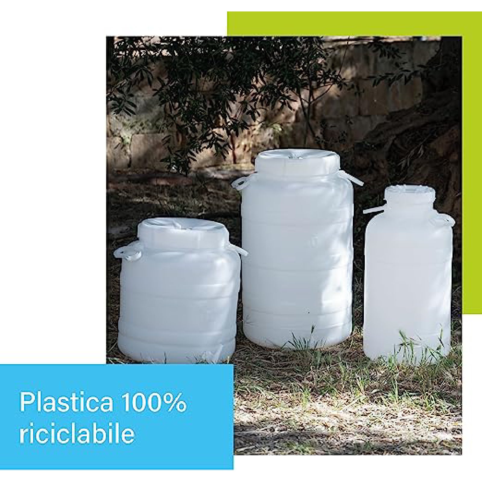 Bidone "Bocca Larga" in materiale atossico con tappo per uso alimentare