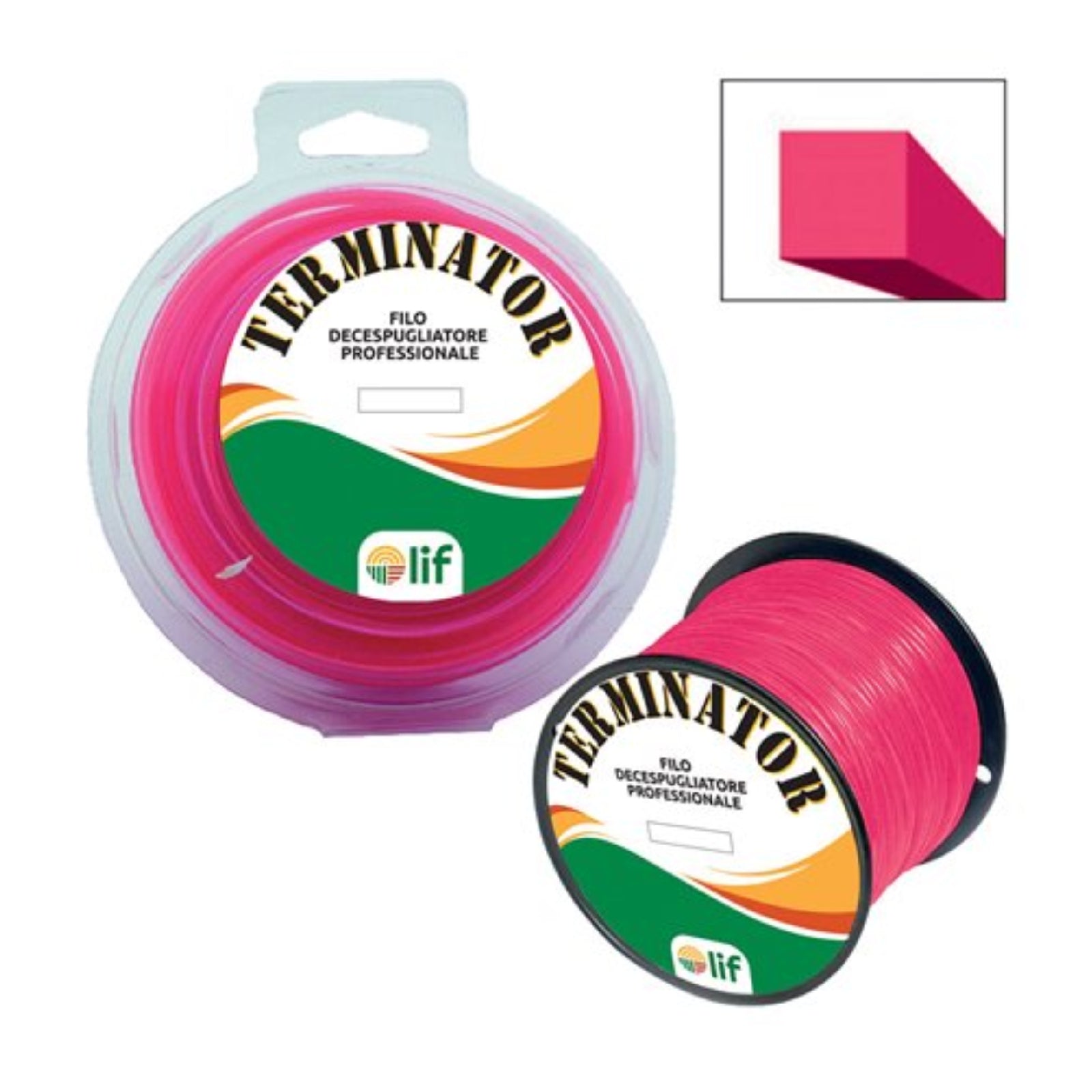 Filo decespugliatore professionale "Terminator" in nylon con profilo quadro