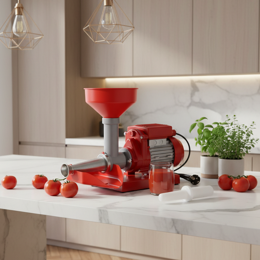 Spremipomodoro "Artus E400" con corpo in ghisa e motore elettrico da 400 W