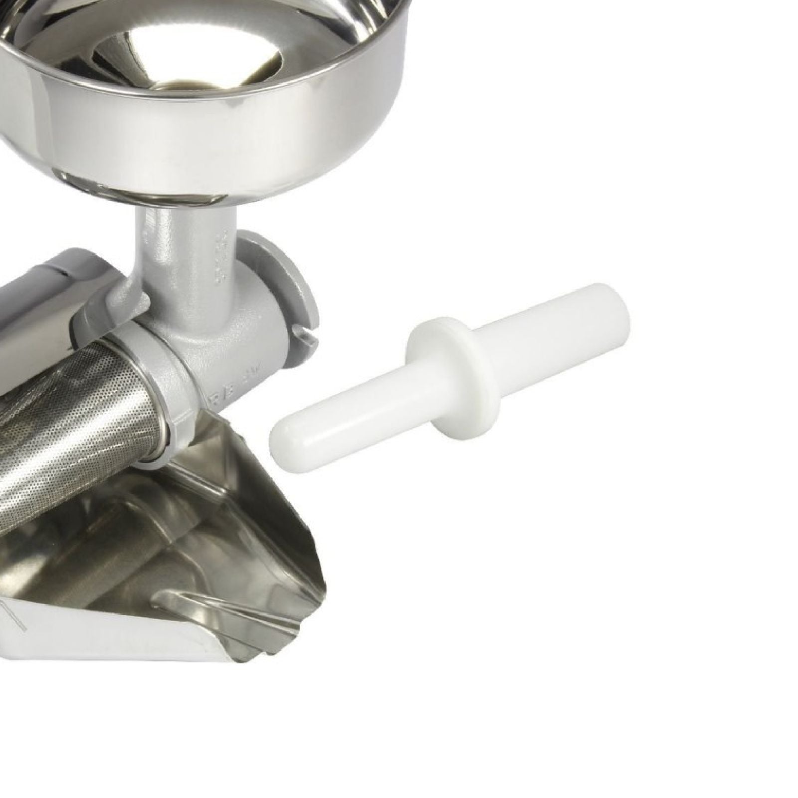 Pestello di ricambio ergonomico realizzato in plastica per spremipomodoro