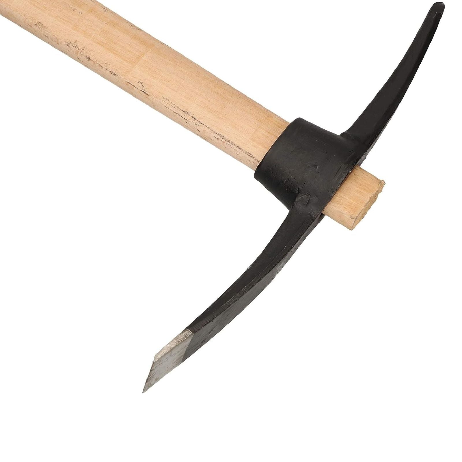 Piccone in acciaio temprato con occhio ovale fornito di manico in legno 1,5 kg