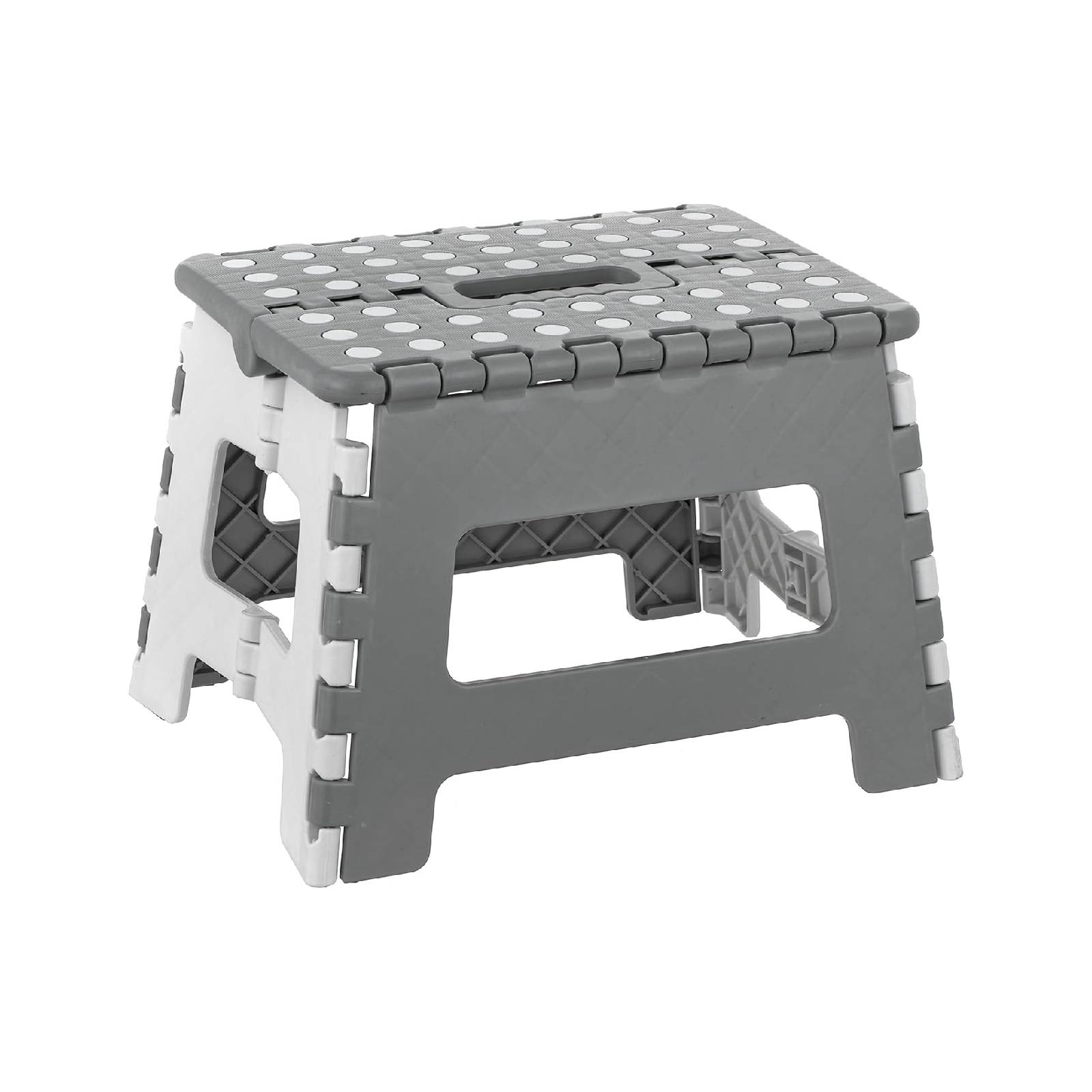 Sgabello richiudibile in plastica resistente con portata massima di 120 kg