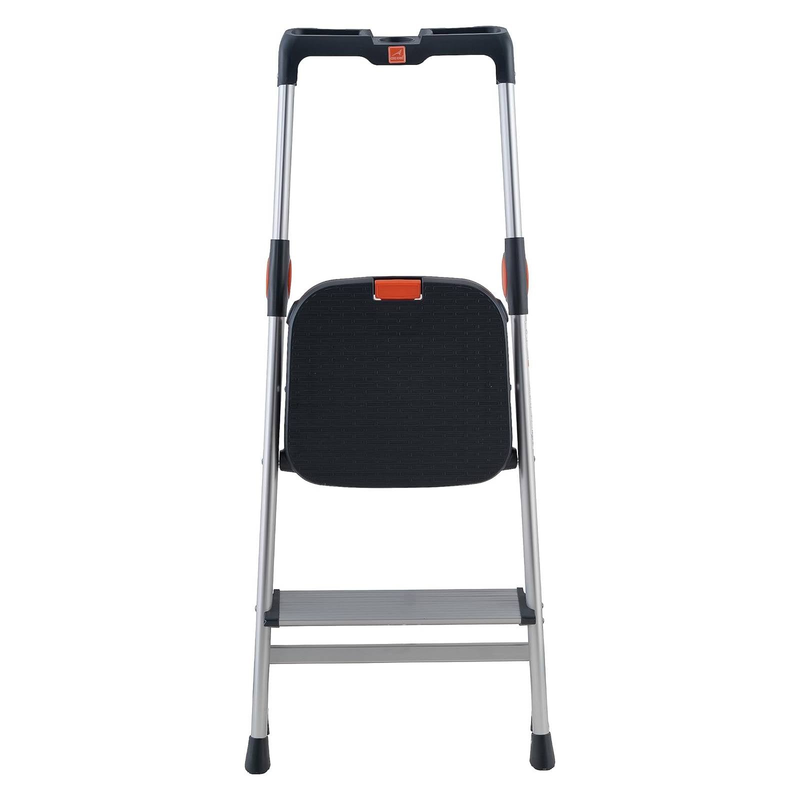 Sgabello "Dekorstep" realizzato in alluminio anodizzato leggerissimo e piedini antiscivolo