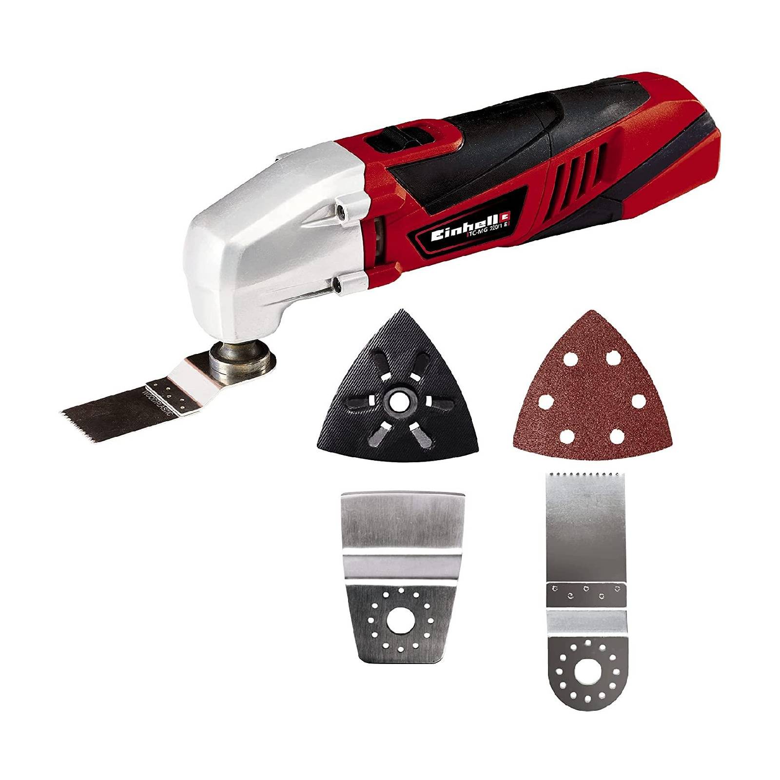 Utensile multifunzione "TC-MG 220/1 E" indicato per tagliare e raschiare con impugnatura antiscivolo 220W