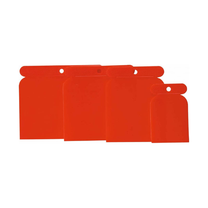 Spatole flessibili in plastica resistente con diverse misure in serie da 4 pezzi