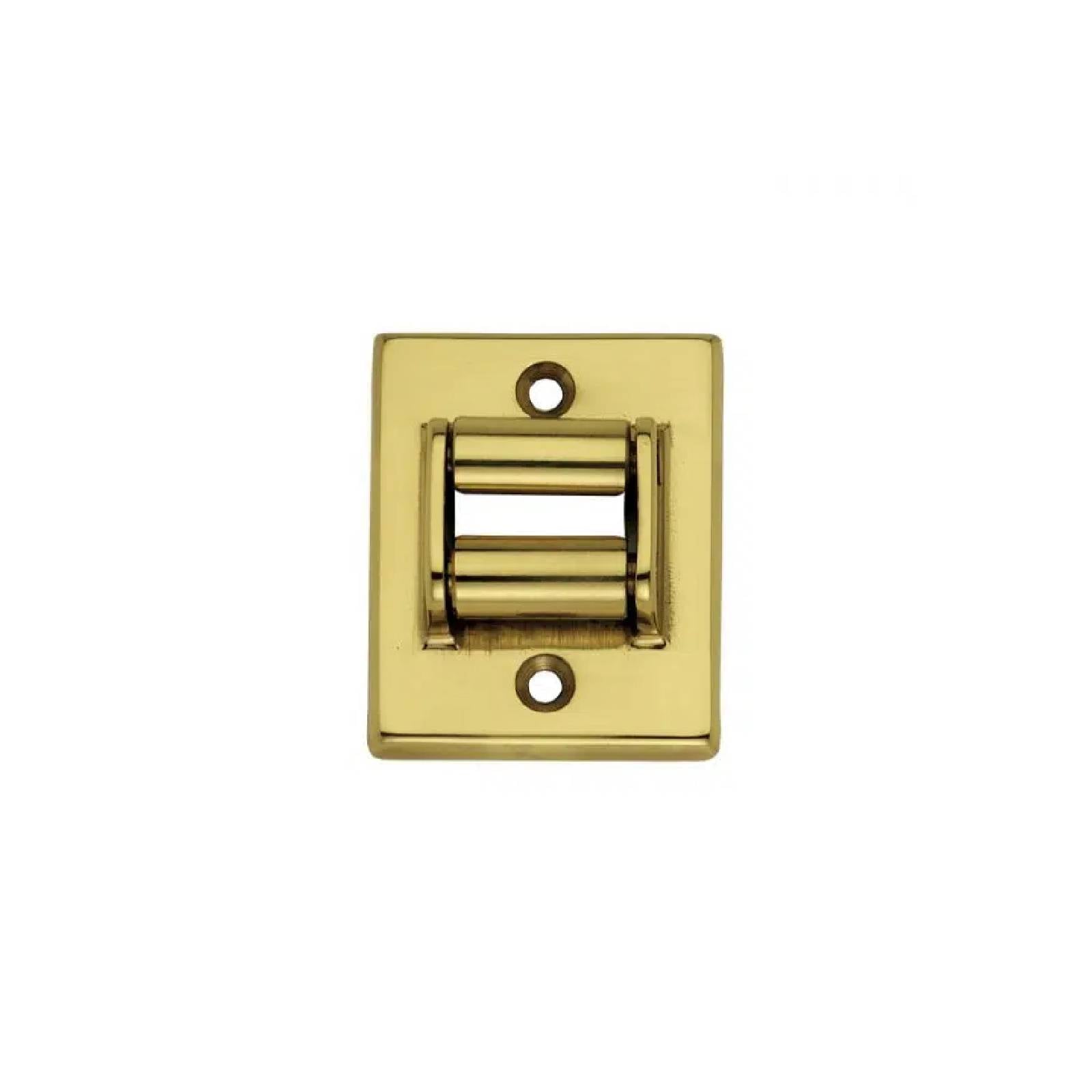 Rullo guidacinghie quadro realizzato in ottone lucido resistente e funzionale 50 x 60 mm