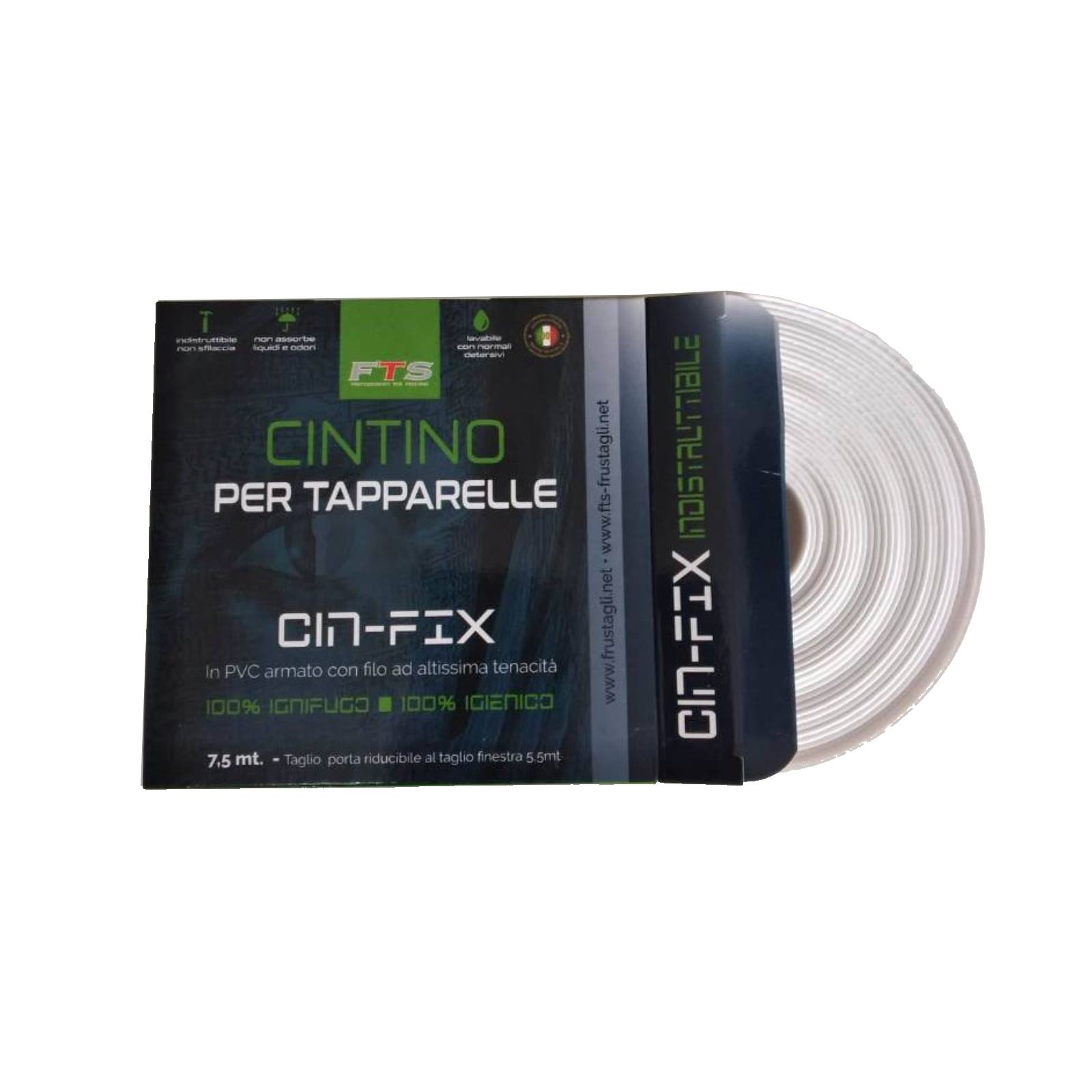 Cintino per tapparelle realizzato in pvc armato con filo ad altissima tenacità di colore bianco