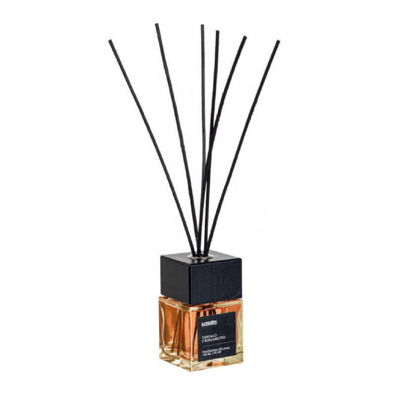 Profumatore diffusore di oli essenziali e fragranze per ambienti con bastoncini e tappo in legno