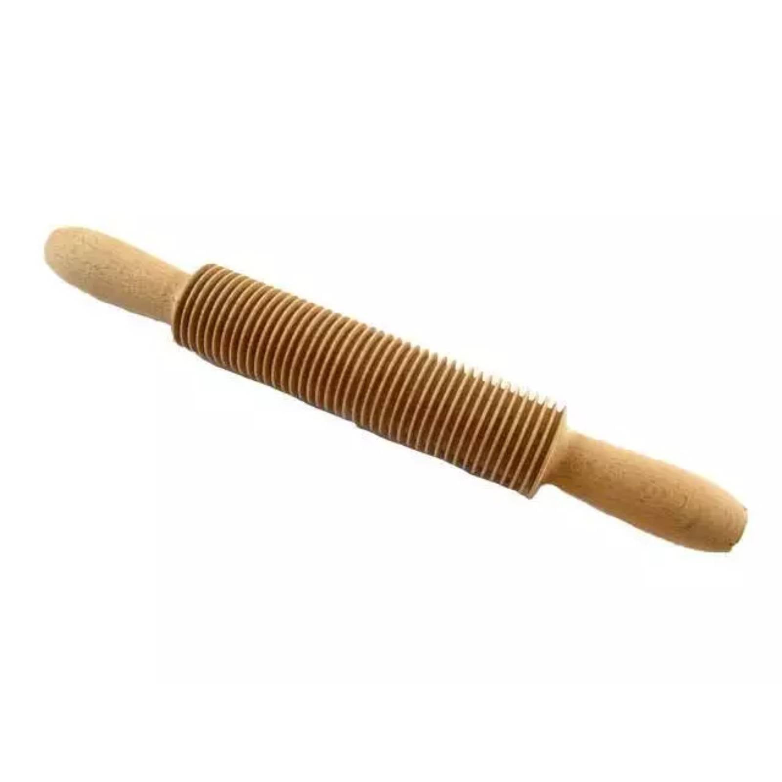 Mattarello in legno di faggio con funzione tagliapasta in legno di faggio 32 cm