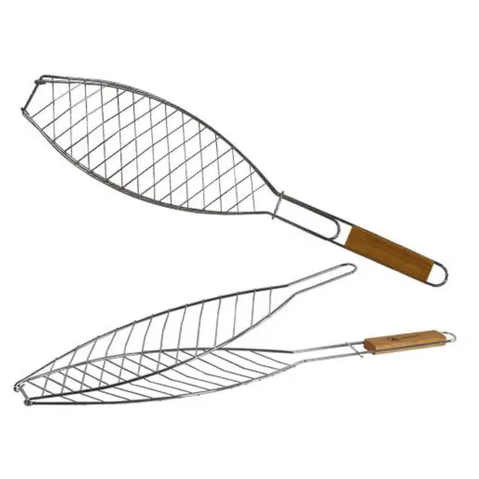 Graticola doppia in ferro cromata per pesce e barbecue da 30 cm