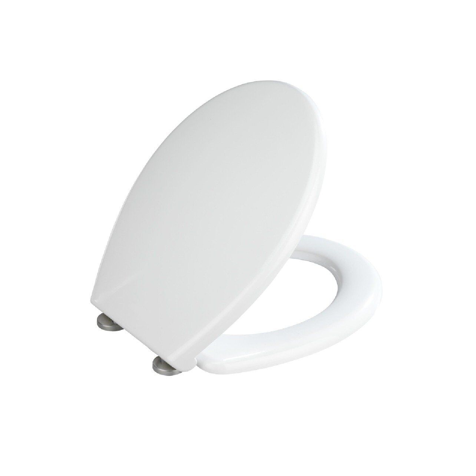 Sedile per vaso WC bianco in legno MDF con chiusura rallentata