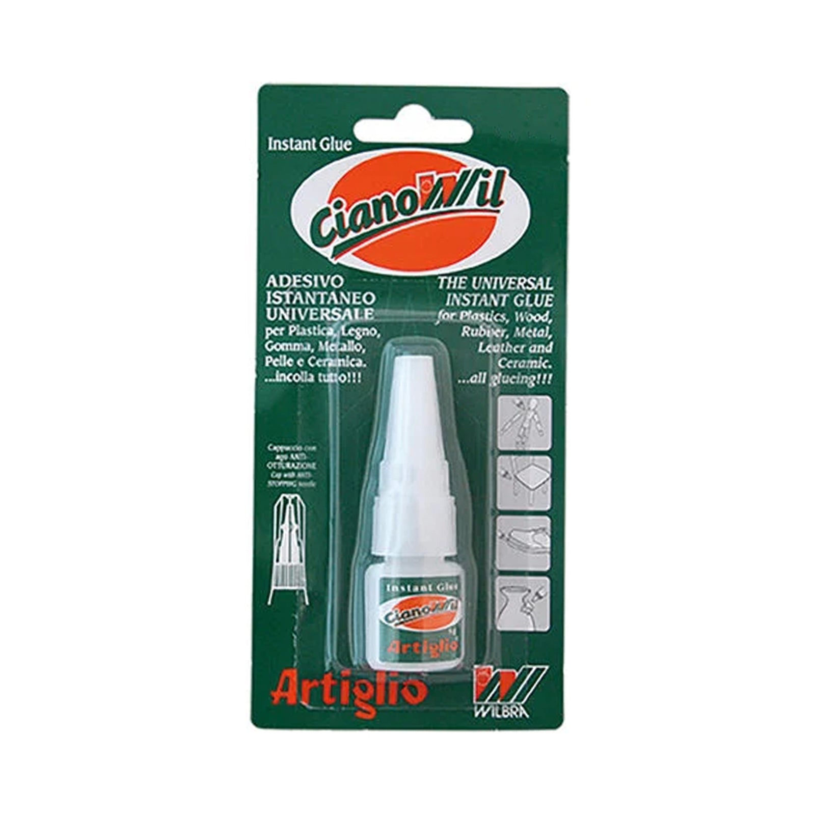 Adesivo cianocrilato "Artiglio Cianowil" tubetto con cappuccio