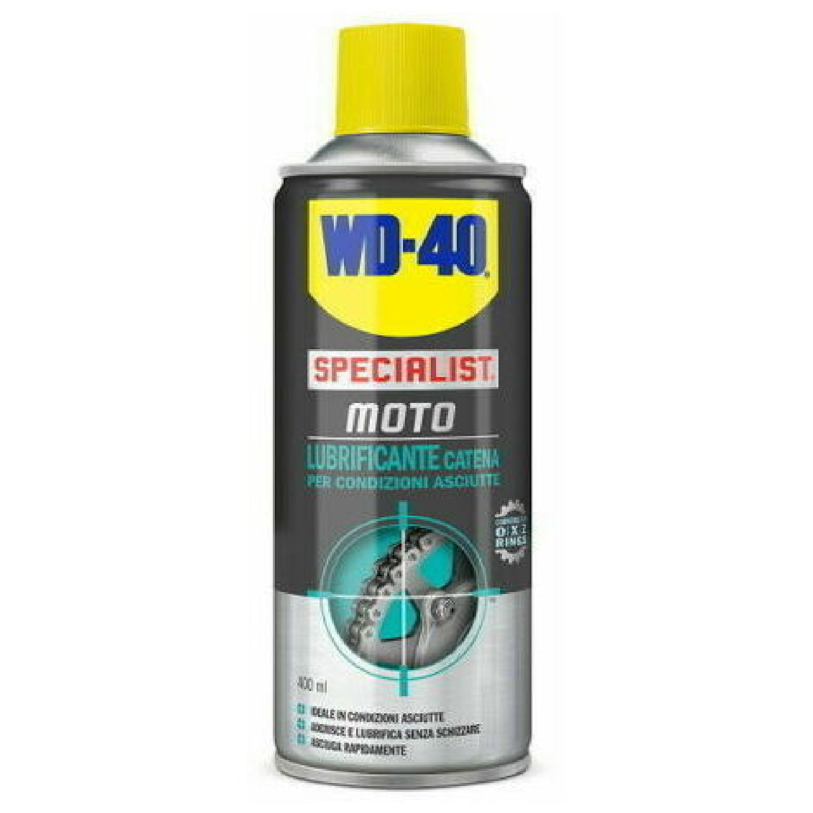 Lubrificante al PTFE per catena per motociclette "WD-40" per condizioni asciutte