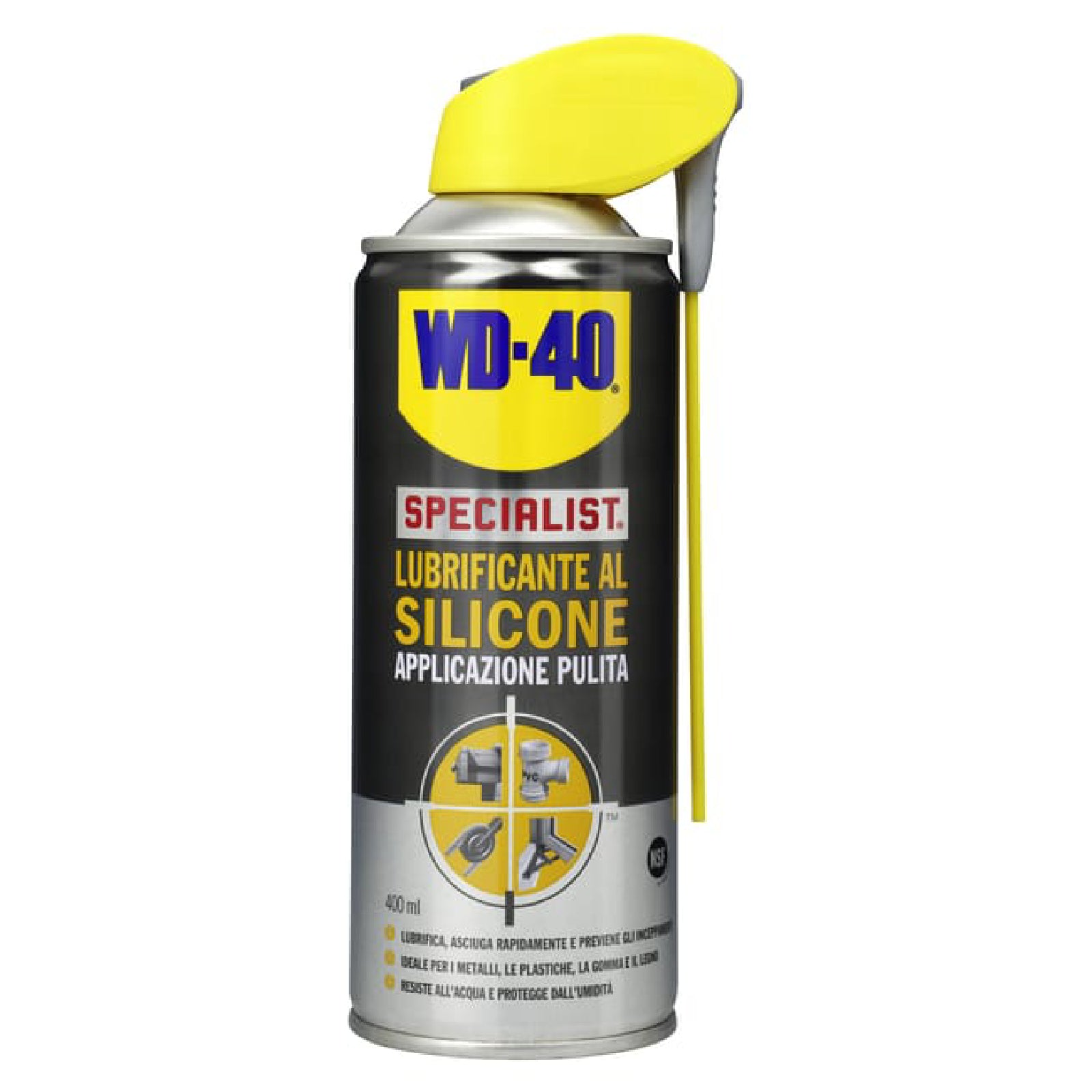 Lubrificante al silicone spray "WD-40" con applicazione pulita 400 ml