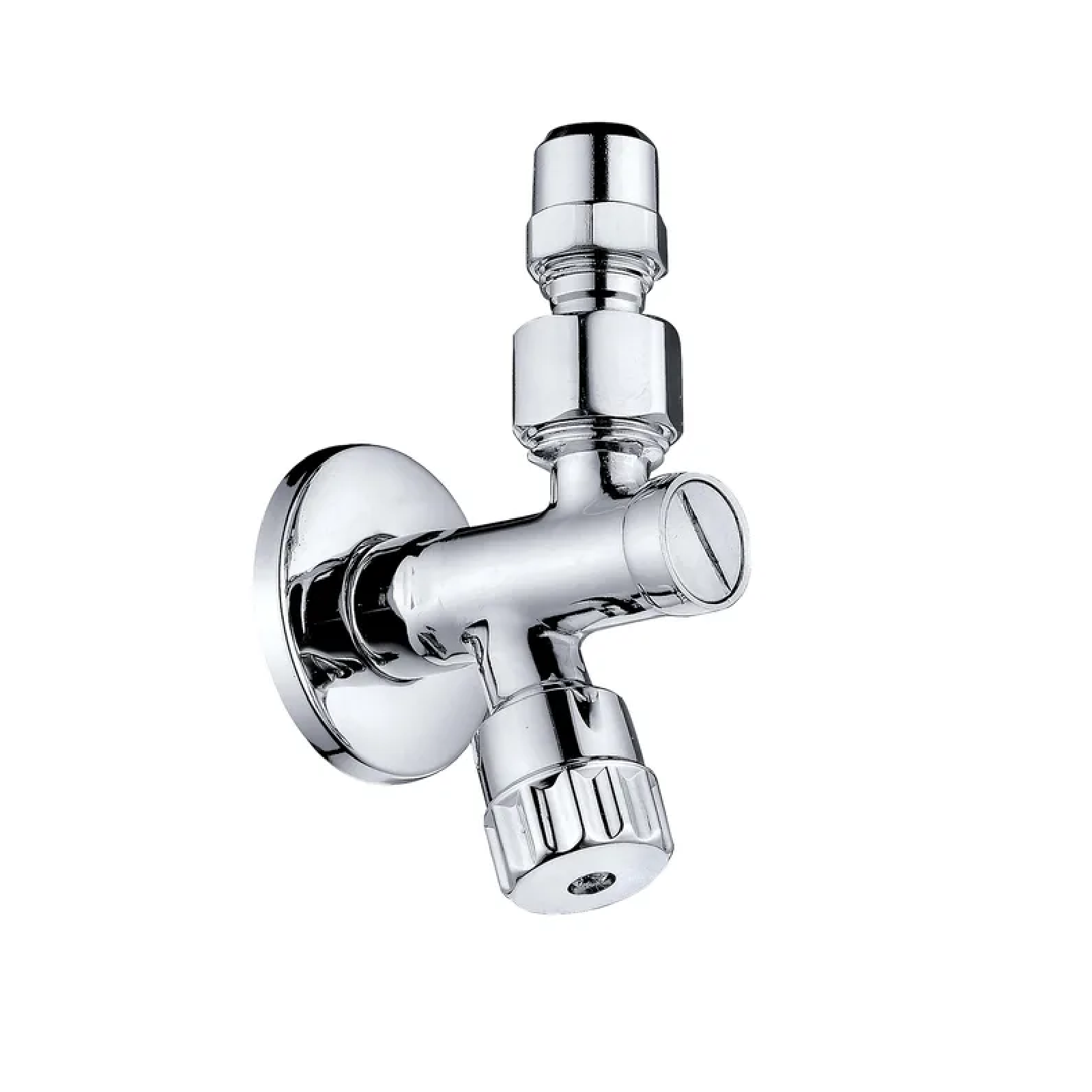 Rubinetto sottolavabo a snodo con filtro e chiusura a leva, completo di rosone