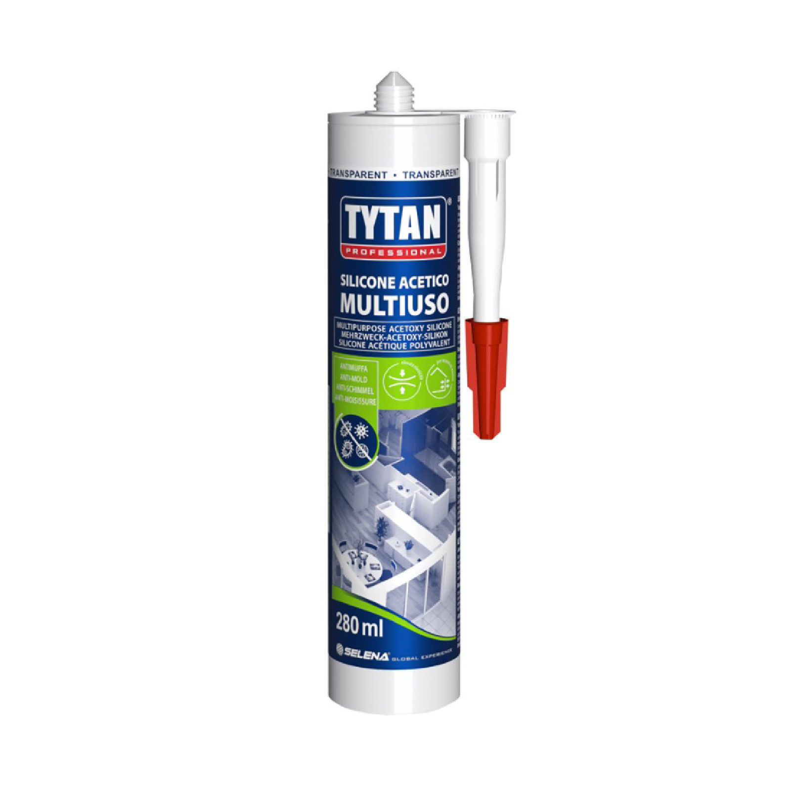 Silicone acetico antimuffa multiuso 280 ml