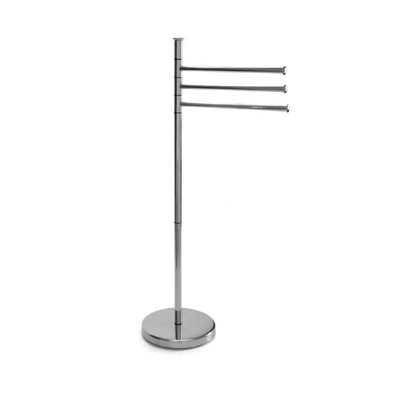 Piantana porta asciugamani a tre bracci in acciaio con base stabile e design moderno