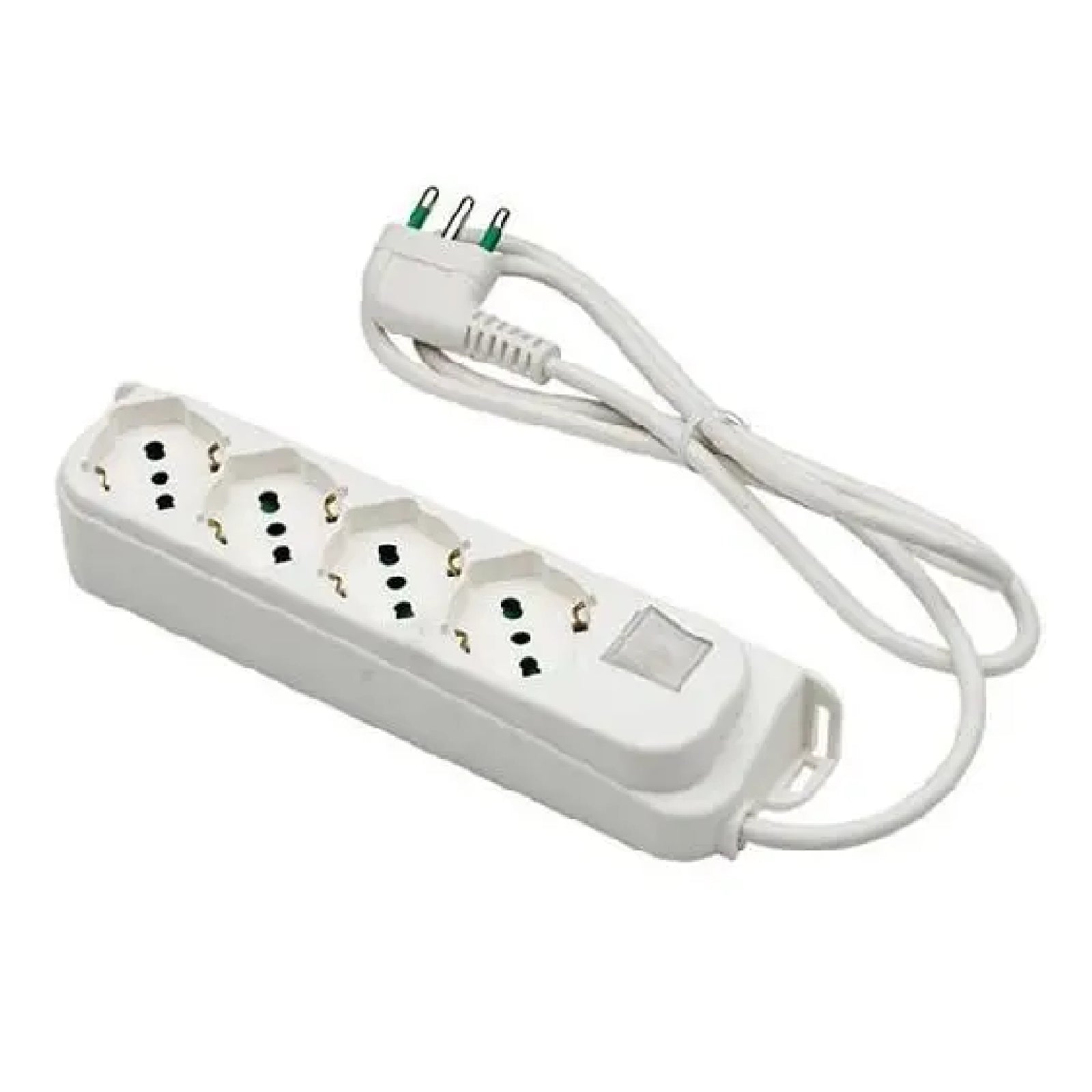 Multipresa con interruttore con prese 2P + T 16A bipasso schuko