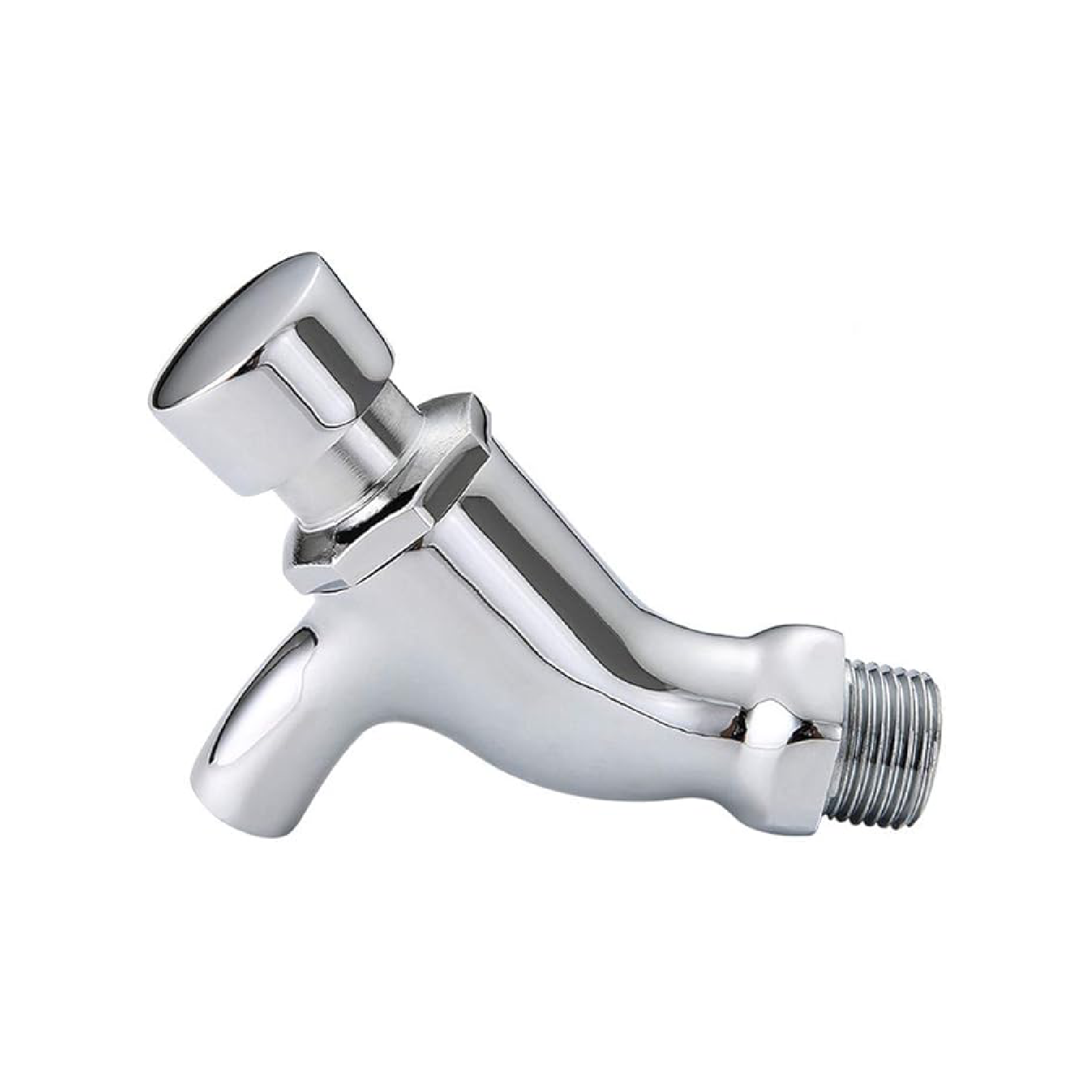 Rubinetto inclinato cromato con spartigetto e maniglia