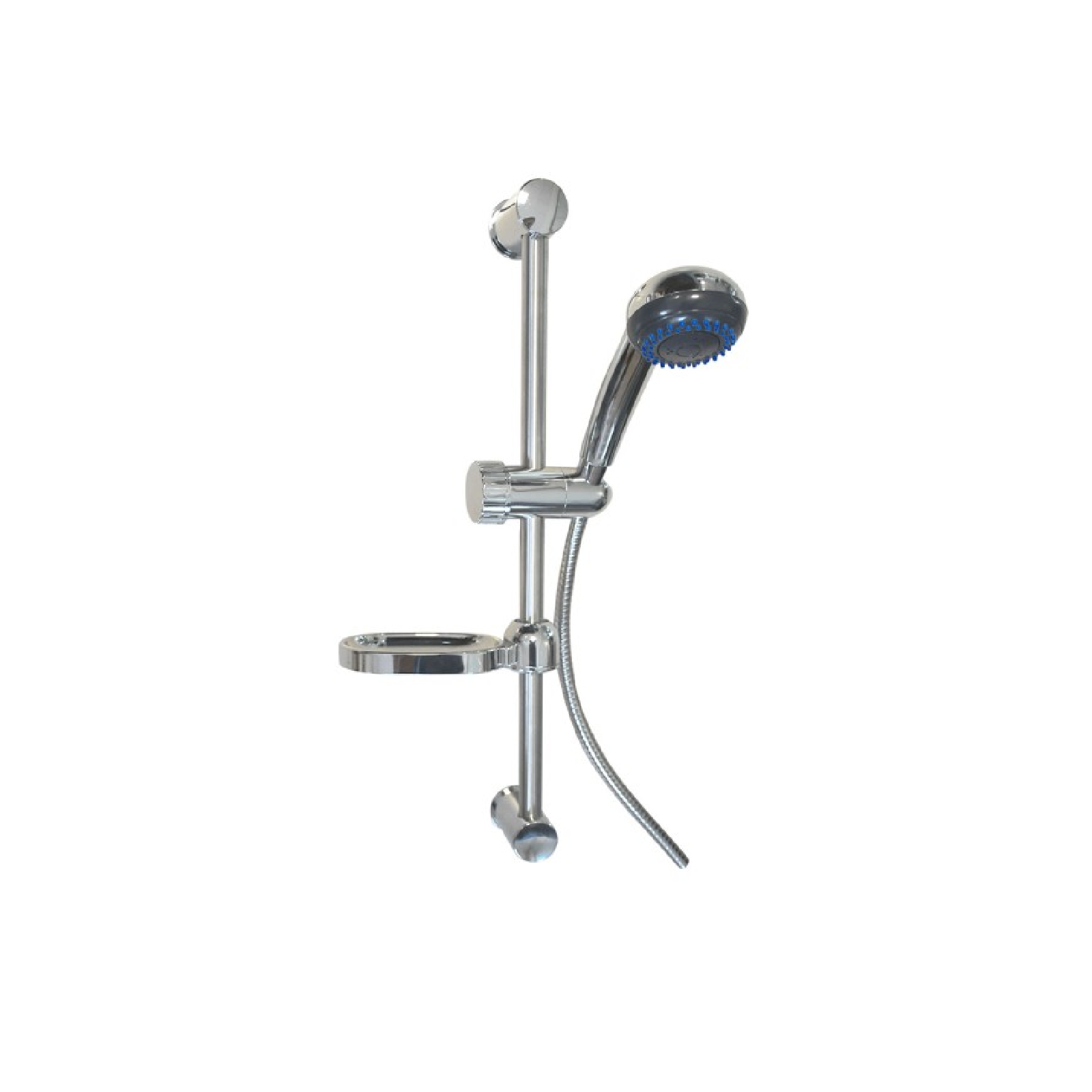 Saliscendi doccia "dark grey" con barra scorrevole e doccetta in ABS