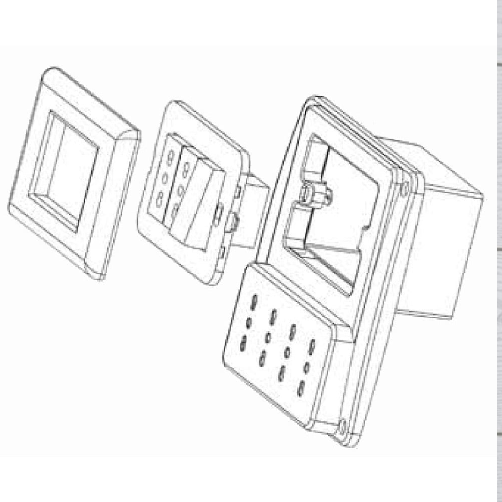 Multipresa da parete bianco adatto a scatola a 3 posti