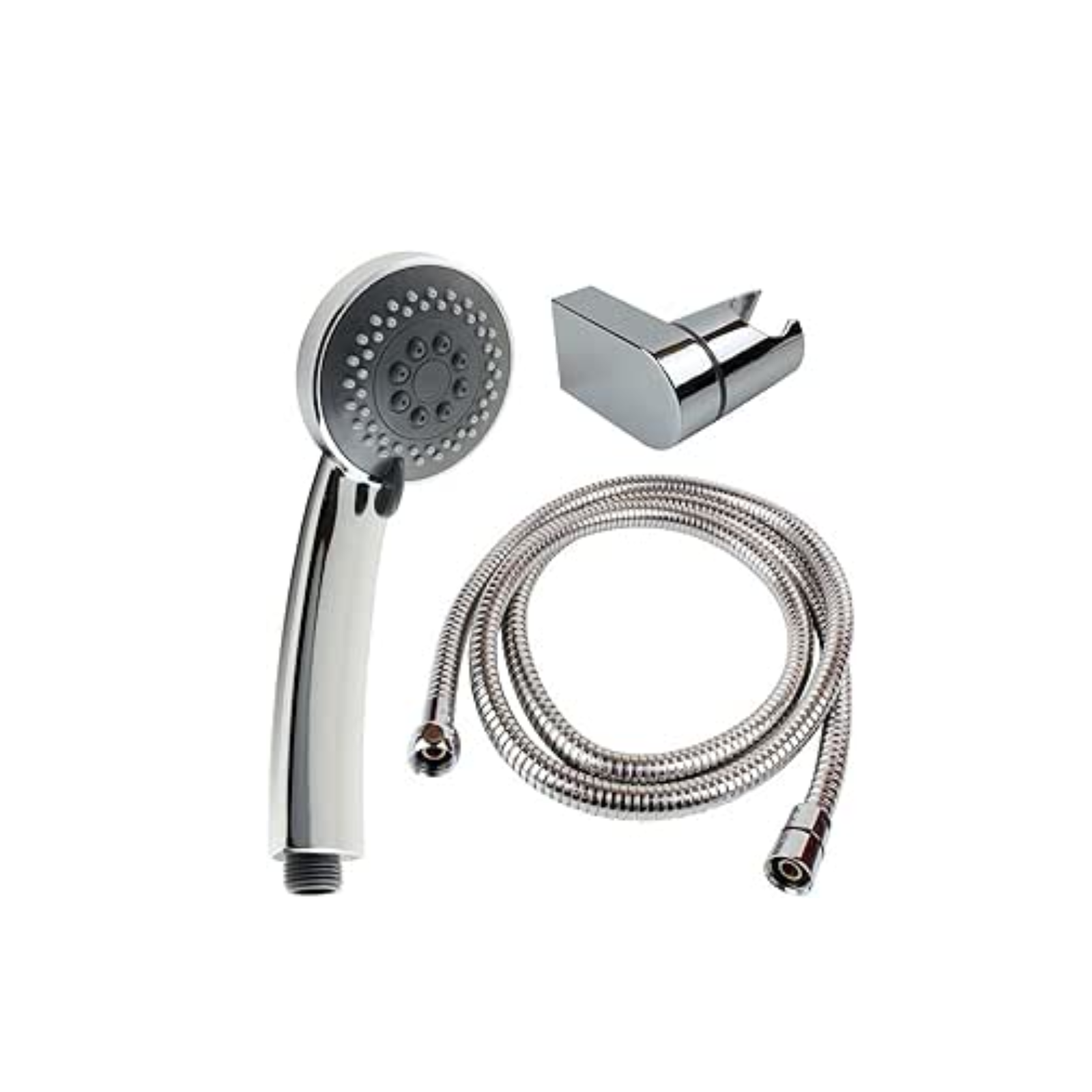 Doccetta Linea "Grey" anticalcare con tubo flessibile e supporto da parete