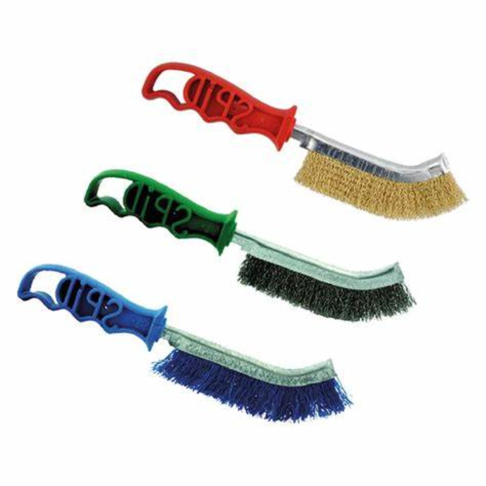 Spazzola a mano curva "Spid" con manico in PVC