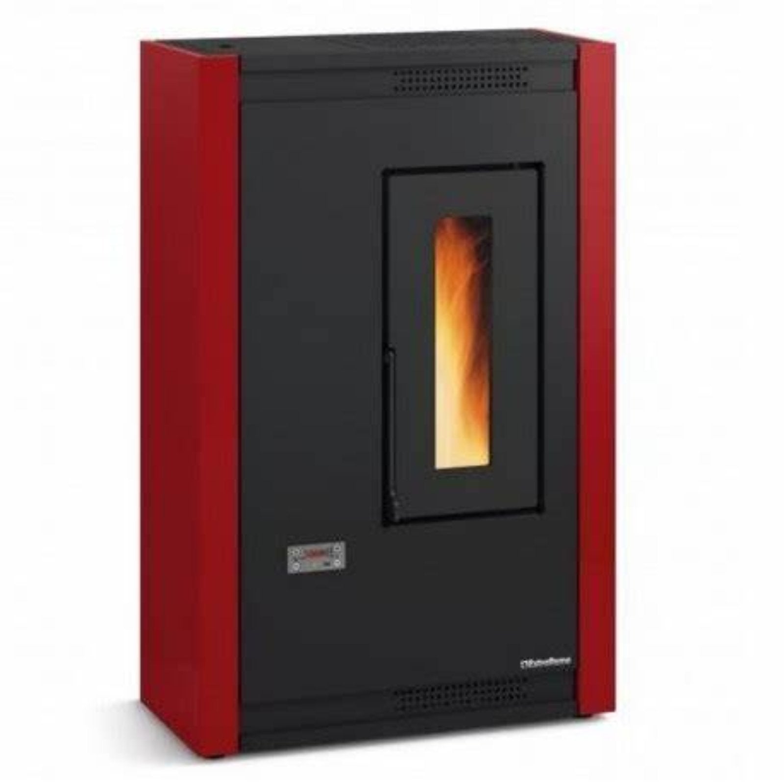 Stufa a pallet in acciaio verniciato bordeaux 4,4 kW mm. 572x307xh.887