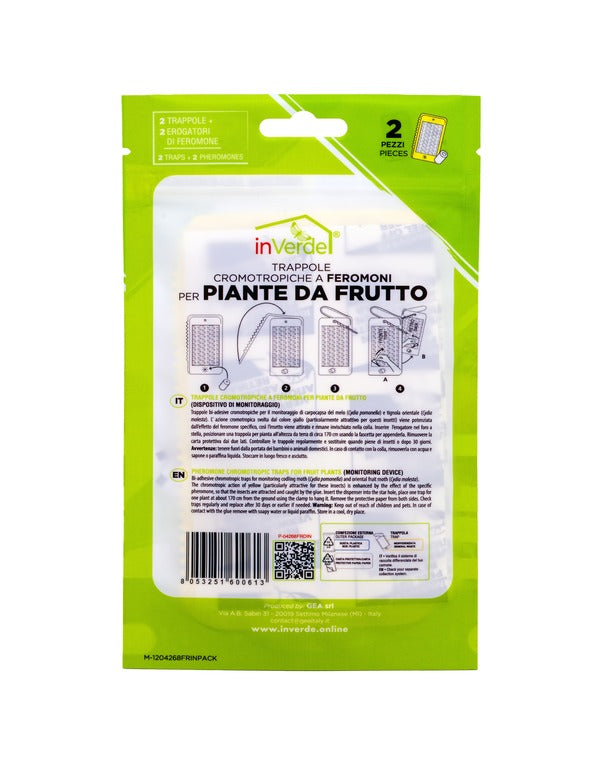 Trappola cromotropica appendibile, pannelli completi di fascetta, da 2 pezzi