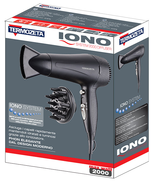 Asciugacapelli phon "Iono System" per un asciugatura professionale