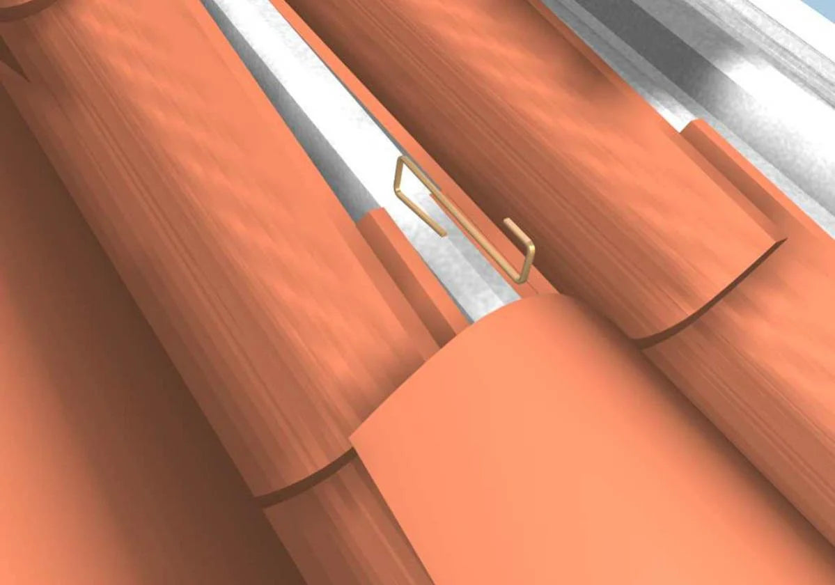 Gancio fermacoppo ad "S" in acciaio inox brunito per il fissaggio del manto di copertura 100 Pezzi