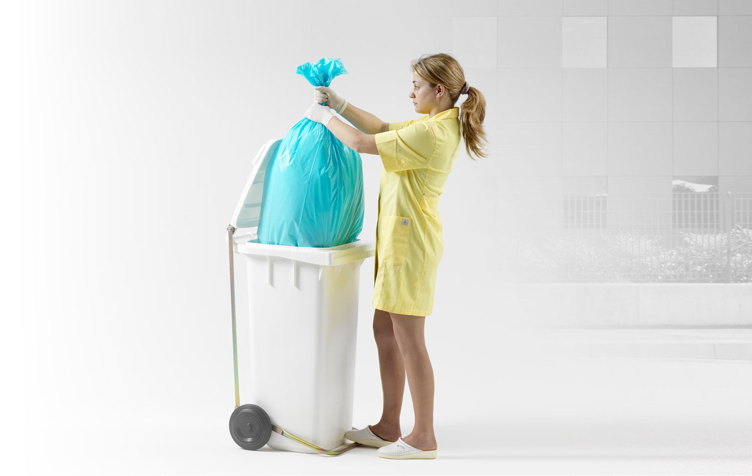 Pedale con aste in metallo zincato per bidoni di immondizia