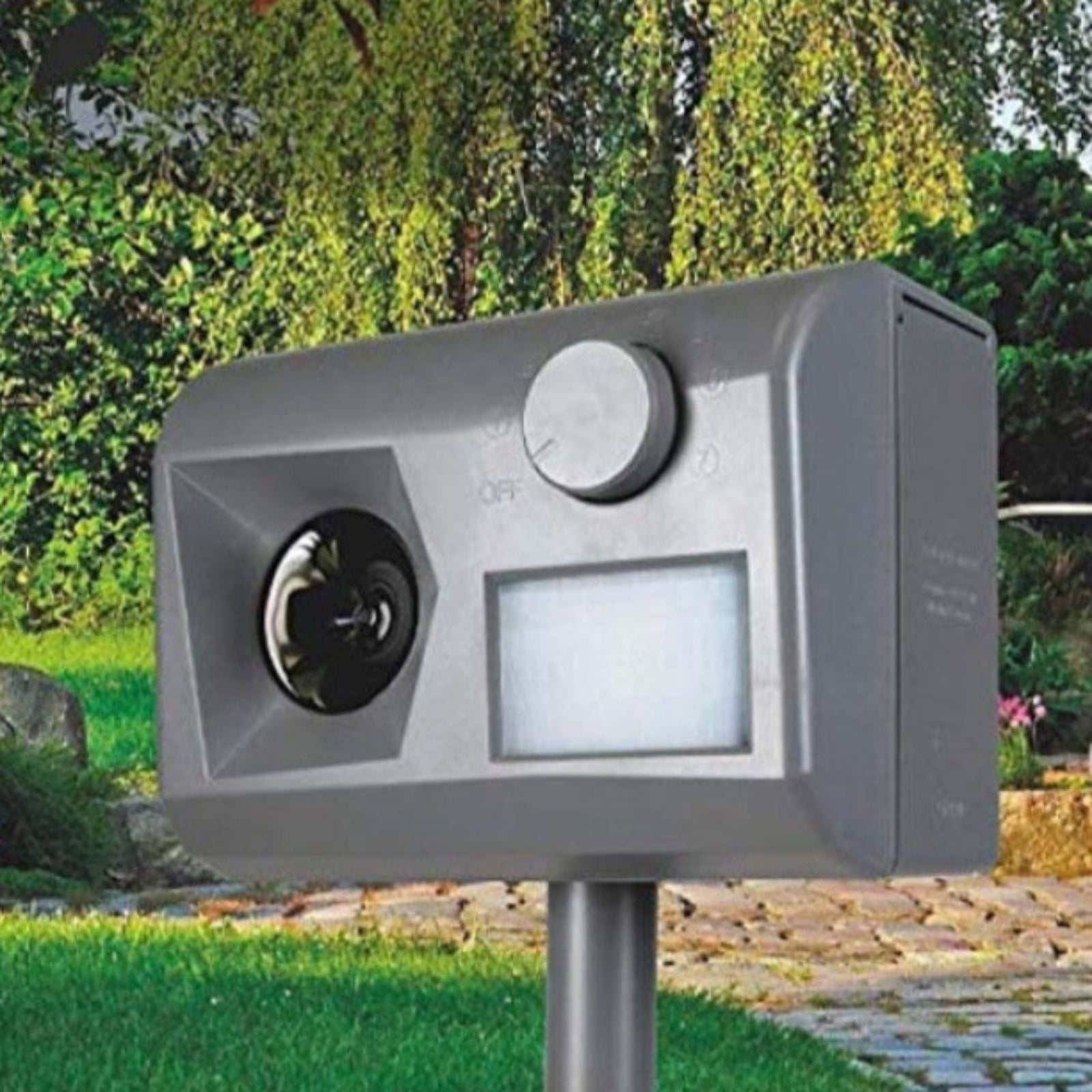 Repellente scacciacani, volpi e gatti ad ultrasuoni con 7 frequenze