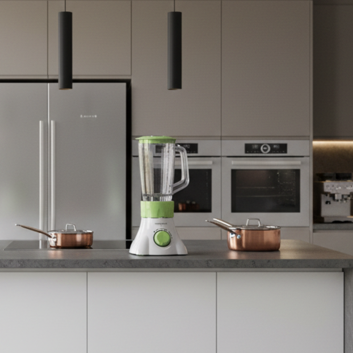 Frullatore elettrico con lame in acciaio inox coperchio caraffa con foro, capacità da 1 litro