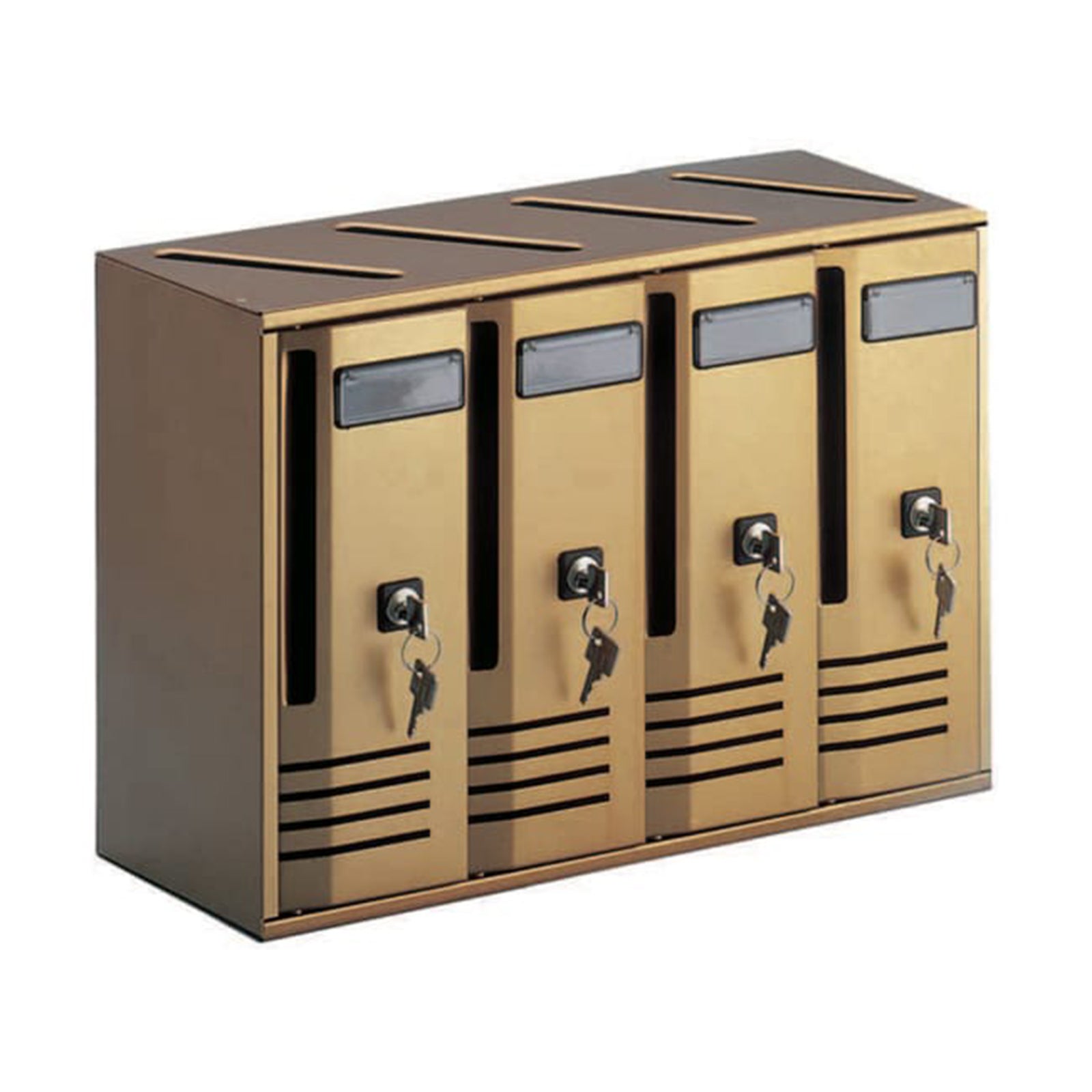 Cassetta per posta "Cubo" in alluminio, modello da esterno verniciata bronzo