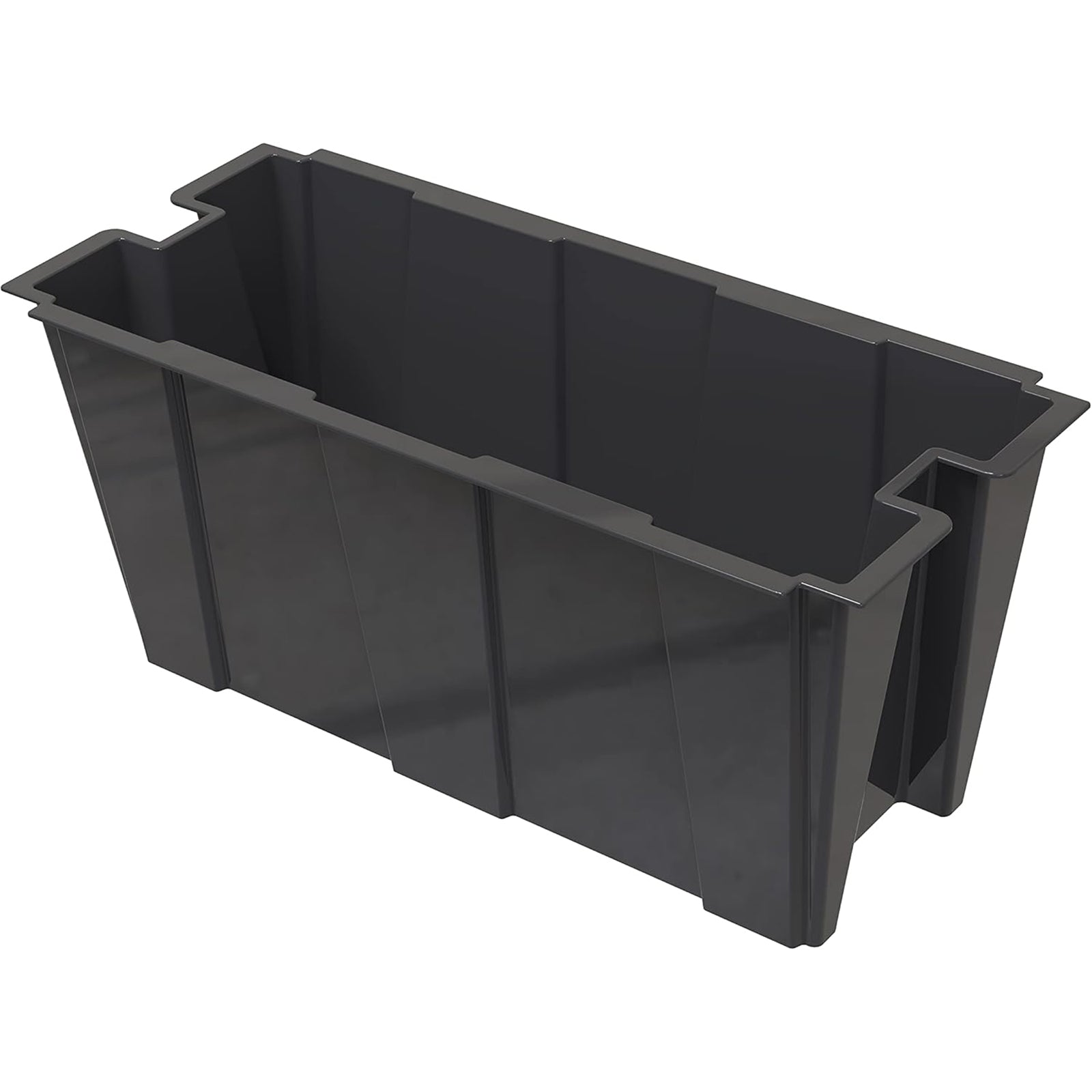 Vaso rettangolare per interno fioriera colore antracite, capacità 63 litri