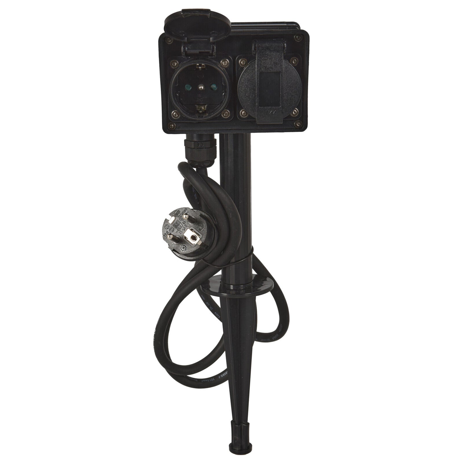 Picchetto da giardino con doppia presa e timer con chiave