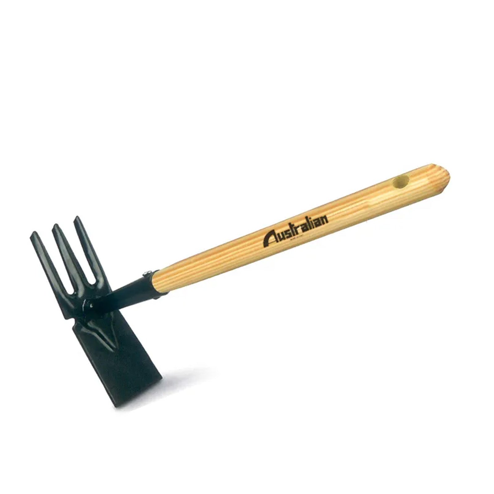 Zappetta quadra con Tridente strumento agricolo per lavorare il terreno con manico in legno